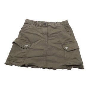 Old‎ Navy Girls Utility Cargo Skirt Size 7 Olive Green Cotton Adjustable Waist